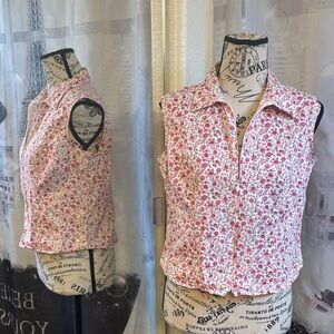 No Boundaries Pink Floral Sleeveless Blouse